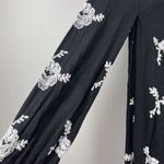 Free People Women Mini Dress XS Black Austin White Floral Embroidered Bohemian Photo 7