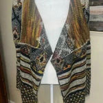 Vintage Y2K Passports Pier One Sweater Aztec Tribal Southwestern Orange Blue M Size M Photo 0