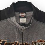 Harley Davidson Harley-Davidson® ⍟ Logo Fleece Zipper Sweatshirt Track Jacket ⍟ Heather Black L Photo 2