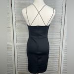 Sparkle & Fade  Black Bodycon Mini Dress with Strappy Open Back-Small Photo 1