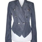 Guess Women's Artisian Blazer Black Pin Stripe Metallic Buttons Size 4 Photo 0