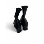 Martinez Valero ITALY 6 Sheer Boots Booties Leather Reptile Pointed Toe Womens Black Photo 4