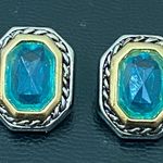 Vintage Unsigned Faux Blue Topaz Two Photo 1