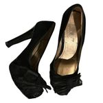 BCBG Paris Phynia Clove Black Suede Pump with net bow size 7.5 Photo 1