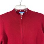 WHITE + WARREN Red 100% Cashmere Red Long sleeve zip front sweater top XL Photo 1