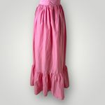 Alamour The Label Cellina Pink Maxi Dress Small Deep V Bow Strap Tiered‎ Photo 8