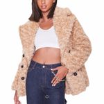 Forever 21 NWT Boucle Faux Fur Buttoned Coat Photo 2