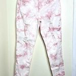 Venus Distressed Pink White Tie Dye Skinny Jeans Women’s Size 10 Inseam 26.5” Photo 0