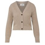 AMI Short Ribbed Cardigan button front 100% virgin wool SIZE SMALL NEW Tan Photo 3