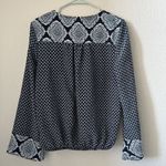 Knox Rose Shirt Womens Medium Boho Wrap Blouse Wide Bell Sleeves Blue Photo 10