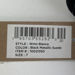 Toms NEW  Bianca Black Metallic Suede Square Toe Mary Jane Flats Shoes Size 7 Photo 4