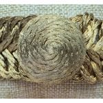 None Vintage Rare Gold Tone Woven Wrap Jewelry Set Lay Flat Collar Necklace Bracelet Photo 8