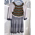Free People Fair Isle Boho Knit Sweater Dress Crochet Trim Texture Fall Layering Photo 2