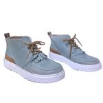 Dr. Martens "JEMIMA" LIGHT BLUE & TAN THICK SOLE CHUKKA ANKLE BOOTS W/FRINGE (7) Photo 2