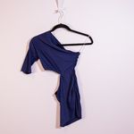 Cushnie Et Ochs One Shoulder Cut Out Ribbed Knit Stretch Mini Dress Blue XS Photo 3