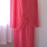 Vintage ‘90s Ursula of Switzerland Coral Rouched Waist Long Sleeve Midi Dress Pink Size 8 Photo 4