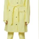 NWT Curve Women’s Rains Waterproof Raincoat Yellow Hooded Trench Coat Size M Size M Photo 2