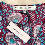 Rebecca Minkoff Floral Print Mini Wrap Dress Kimono V-Neck Red Blue Size XS New Photo 5