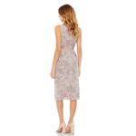 Mac Duggal Vintage Lilac Floral Beaded Sheath MIDI Dress New With Tag Photo 2