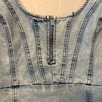 Guess  y2k acid wash denim bustier front slit bodycon sleeveless dress small Photo 2