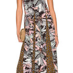 Maaji Hilary Maxi Dress Womens Medium Wonderwall Tropical Animal Print Jungle Photo 0