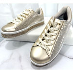 Women's Uubaris Gold Sparkled Tennis Shoes Size 8 Photo 12