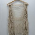 Cato Womens Crotchet Cardigan Womens 26/28 Cream Boho Sleeveless Festival Photo 1