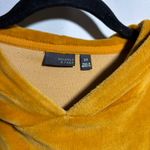 Sparkle & Fade Anthropologie Mustard Yellow Velour Sweatshirt Hoodie Velvet Cozy Photo 2