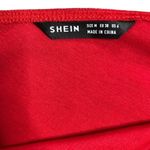 SheIn  Red One Shoulder Long Sleeve Crop Top Photo 3