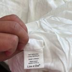 Line and Dot  dress S ruffle Elegant White linen midi Dress Photo 10