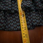 Yazbek Ya Black & Teal Owl Print Strapless Dress Ruffle Hem Silk Blend - Size M Photo 7