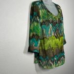 Multiples  Multi Color Beaded Blouse Size Large Photo 1