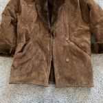 Vintage Spiegel Suede Leather Coat Faux Fur Lined Chocolate Brown Jacket Size M Photo 7