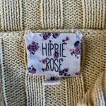 Hippie Rose  Butter Yellow Ribbed Polo Collared V Neck Cropped Sweater Sz Medium Photo 4