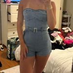 strapless jean romper Blue Photo 0