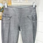 Spanx  Solace Pewter Gray Wax Coated Pull On Skinny Jeggings Size Small Photo 3