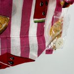 Nick & Nora Vintage Rare  Fruit Striped Pajama Set Dark Tag Button Down S NWT Photo 2