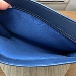 United Airlines Polaris Business Class Amenity Travel Bag‎ Leather Suede Blue Photo 2