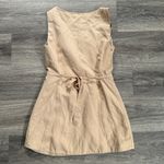 Anthropologie Beige Button-Front Vest Womens Linen Blend Jacket 6 Hip Length Photo 3