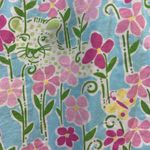 Lilly Pulitzer  Strapless Wave Blue Floral Butterfly Tiger Scalloped Trim Dress 6 Photo 4