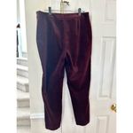 Talbots Chocolate Burgundy Brown Velvet Ankle Trousers Photo 3