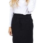Lauren James NWT Scalloped Edge Solid Seersucker Skirt Size XS Black Photo 0