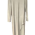 We Are HAH NWT Southern Lady Silver Long Sleeved Open Back Maxi Dress Size L Photo 2