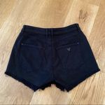 Guess  - Denim Fray Hem Shorts in Black Photo 6