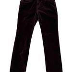 Sundance Burgundy Red Wine Velvet Mid Rise Slim Straight Leg Jeans, Sz 10 Photo 5