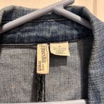st. john's bay  Women's Denim Blazer Jacket Blue 1X Cotton Stretch Fitted Cottage Photo 4