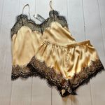 Boohoo Women’s Champagne Cami & Short Set Photo 0