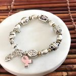Brighton Silver and Pink Breast Cancer Awareness Charm Bracelet Photo 3