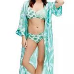 Target x DVF Long Satin Disco Zebra Green Robe Photo 10