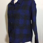 Wild Fable NWOT Blue Black Plaid Flannel Button Up Shirt Top Photo 2